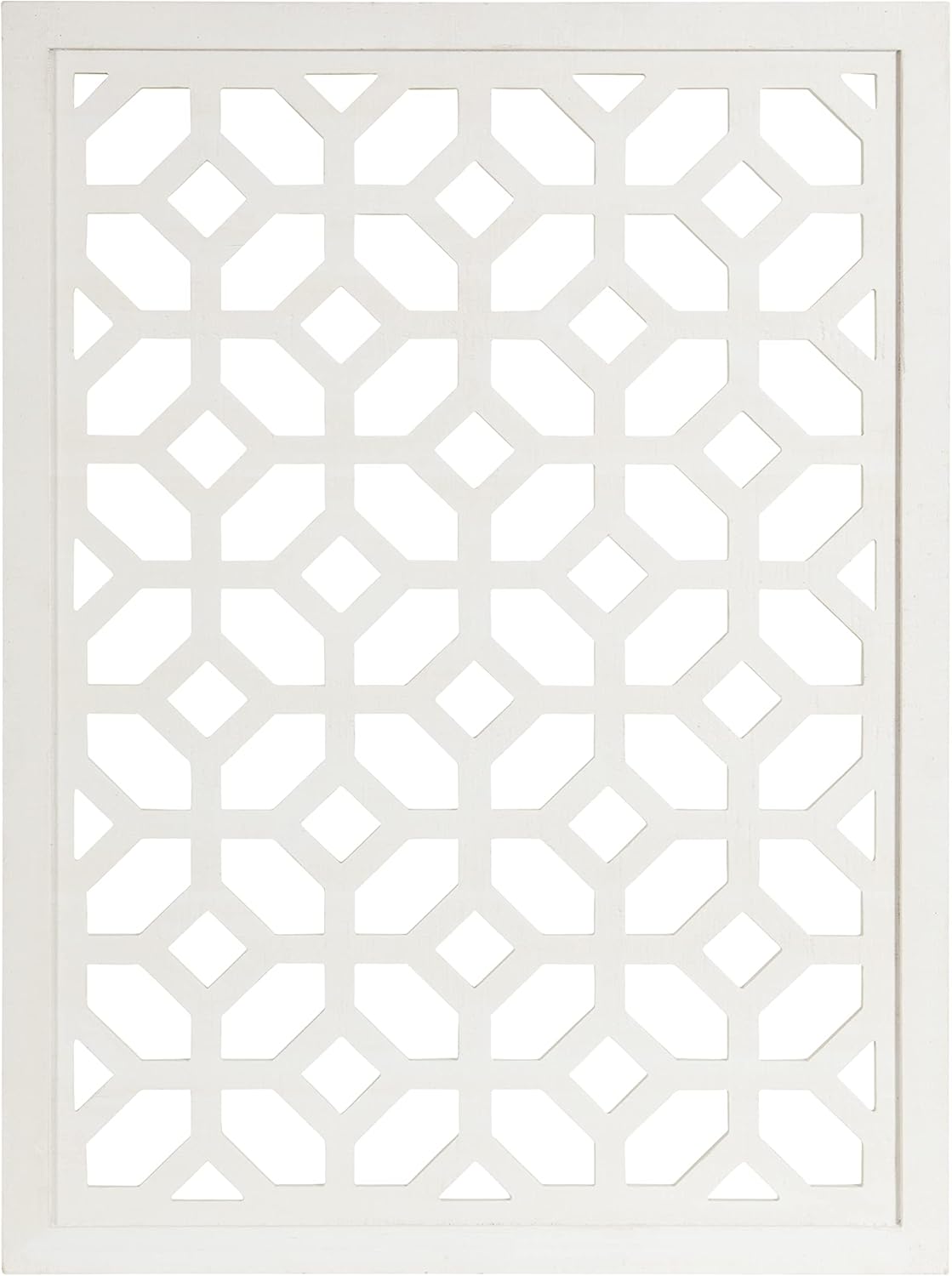 Kate and Laurel Latonia Coastal Wooden Wall Art Plaque with Repeating Pattern and Light Distressing 24x32 NaturalWhite