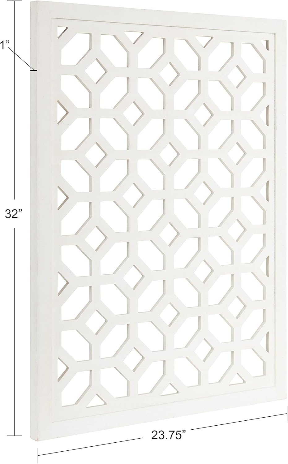 Kate and Laurel Latonia Coastal Wooden Wall Art Plaque with Repeating Pattern and Light Distressing 24x32 NaturalWhite