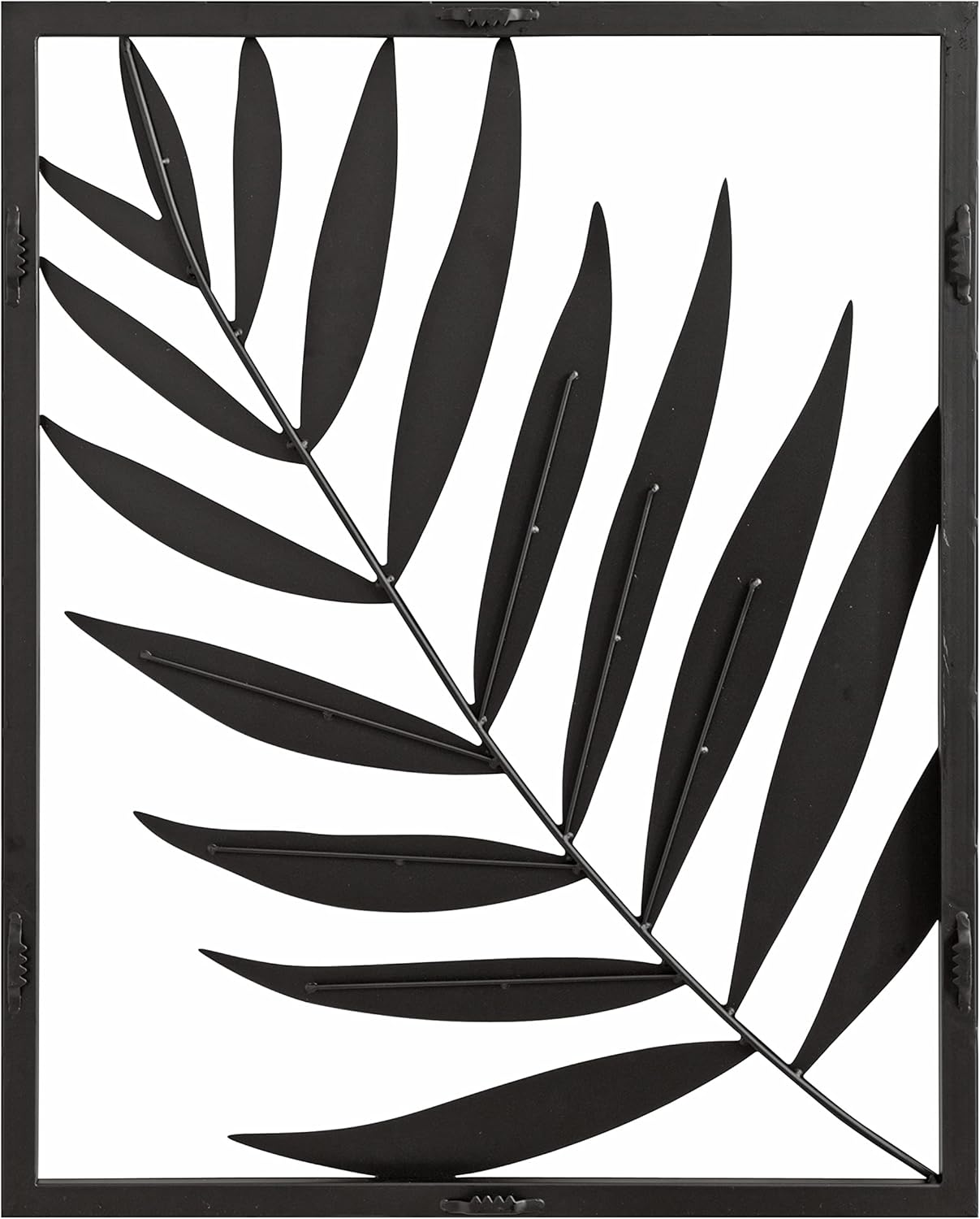 Kate and Laurel Malak Modern Metal Leaf Plaque Tropical Art for Wall Dcor 22x28 Black