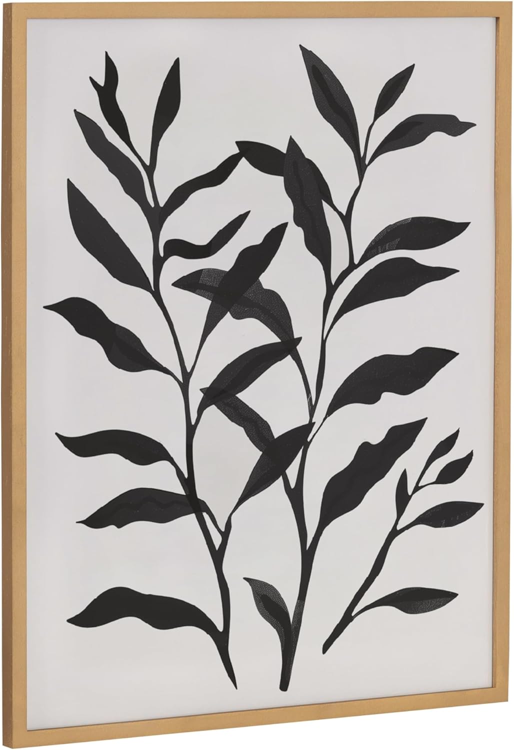 Kate and Laurel Modern Muted Cottage Floral Abstract Framed Wall Art by The Creative Bunch Studio 16x20 Black Cute Flower Art for WallGold  Silhouette
