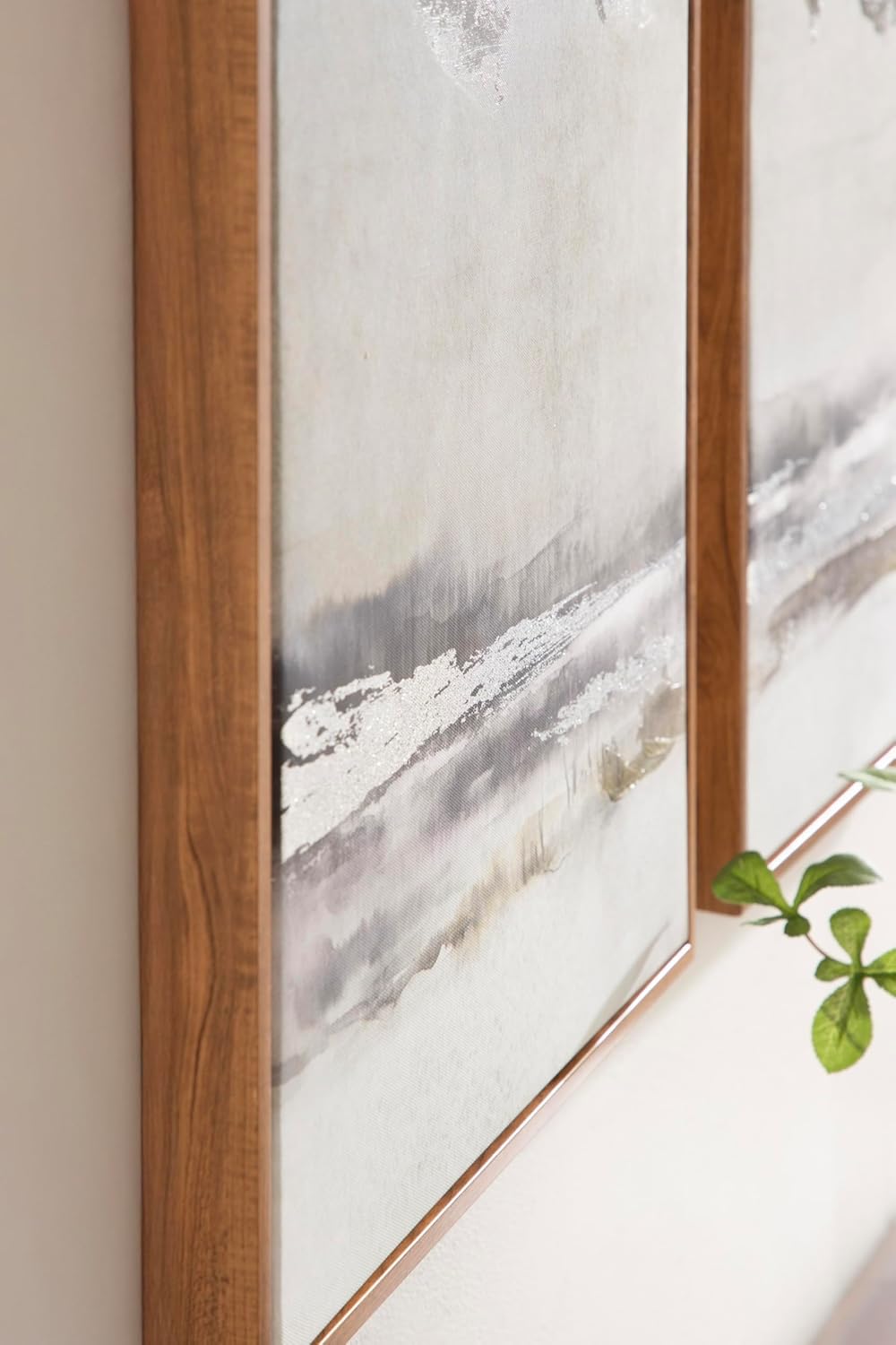 Kate and Laurel Mystic TwoPiece Framed Canvas Abstract Landscape Wall Art 16 x 32 Brown Soft Watercolor Art Set for Wall in Bedroom Entryway or Living Room Decor