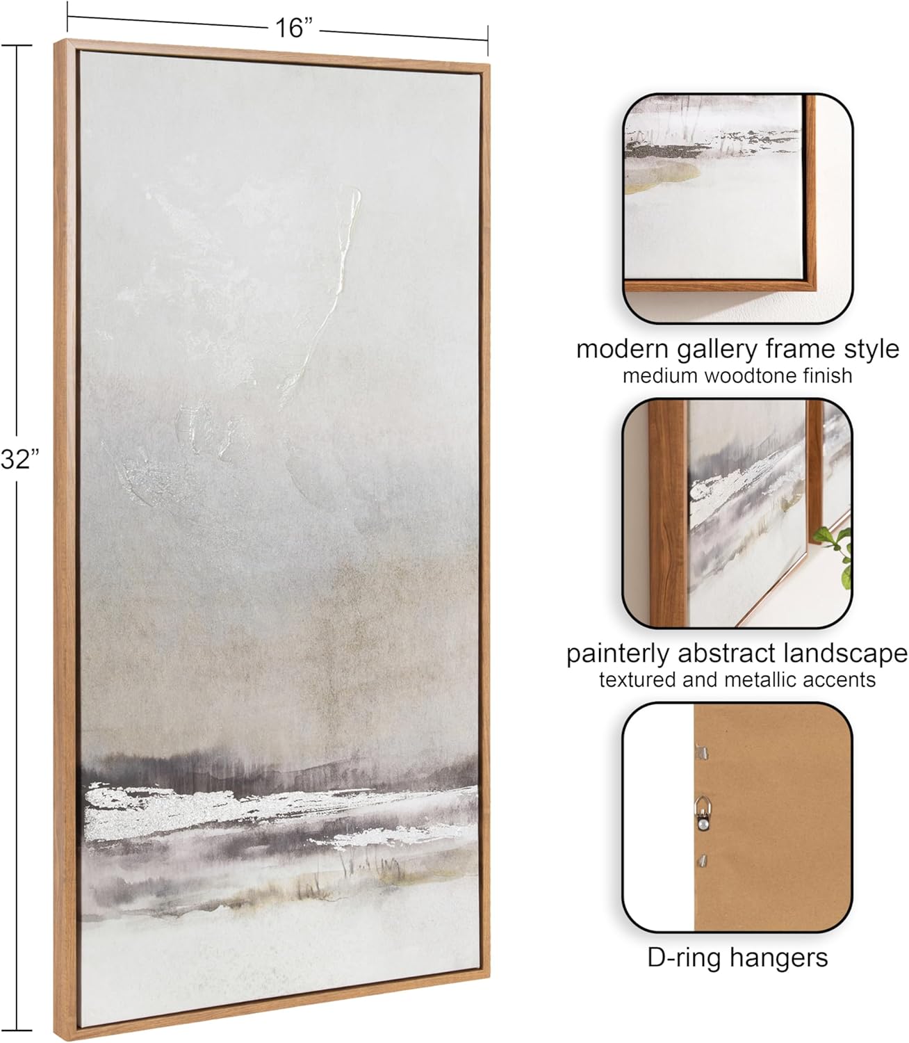 Kate and Laurel Mystic TwoPiece Framed Canvas Abstract Landscape Wall Art 16 x 32 Brown Soft Watercolor Art Set for Wall in Bedroom Entryway or Living Room Decor