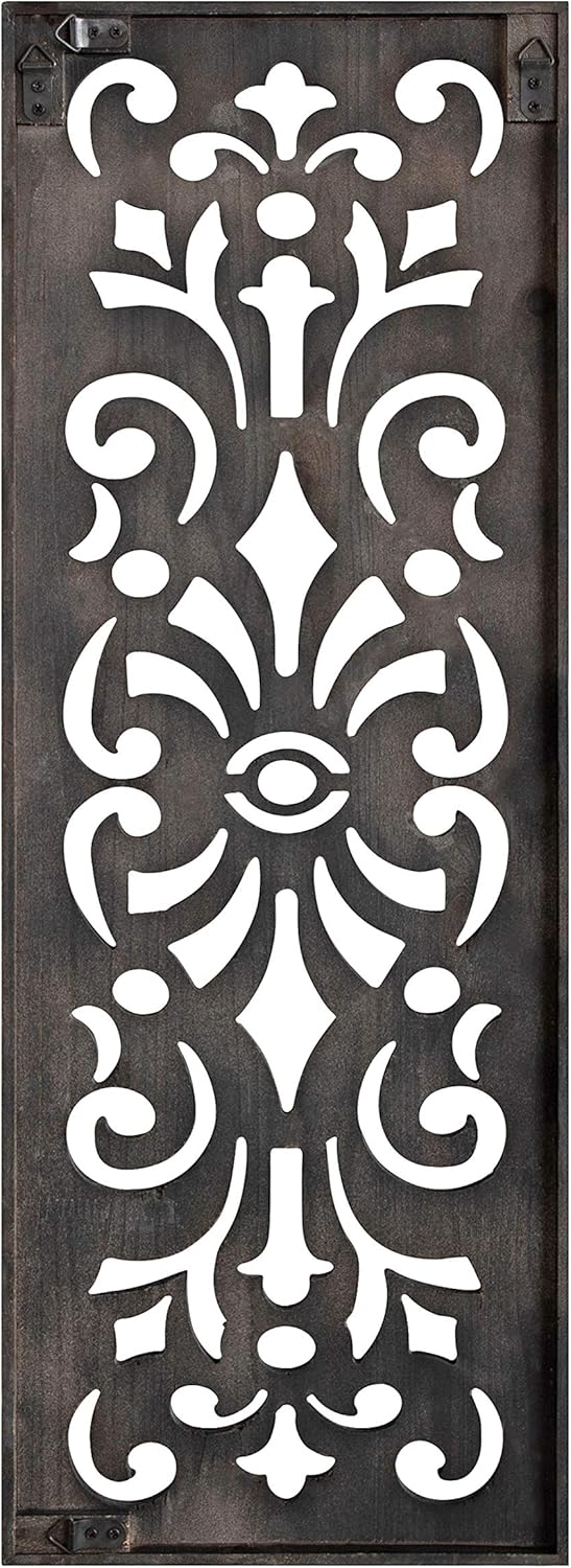 Kate and Laurel Palmares Rustic Decorative Wall Panel 12 x 315 Rustic Gray and Brown Farmhouse Lattice Panel Decor for Wall