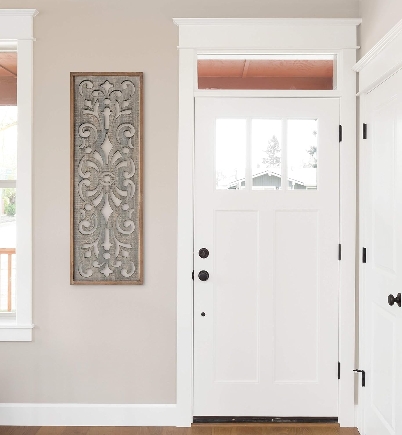 Kate and Laurel Palmares Rustic Decorative Wall Panel 12 x 315 Rustic Gray and Brown Farmhouse Lattice Panel Decor for Wall