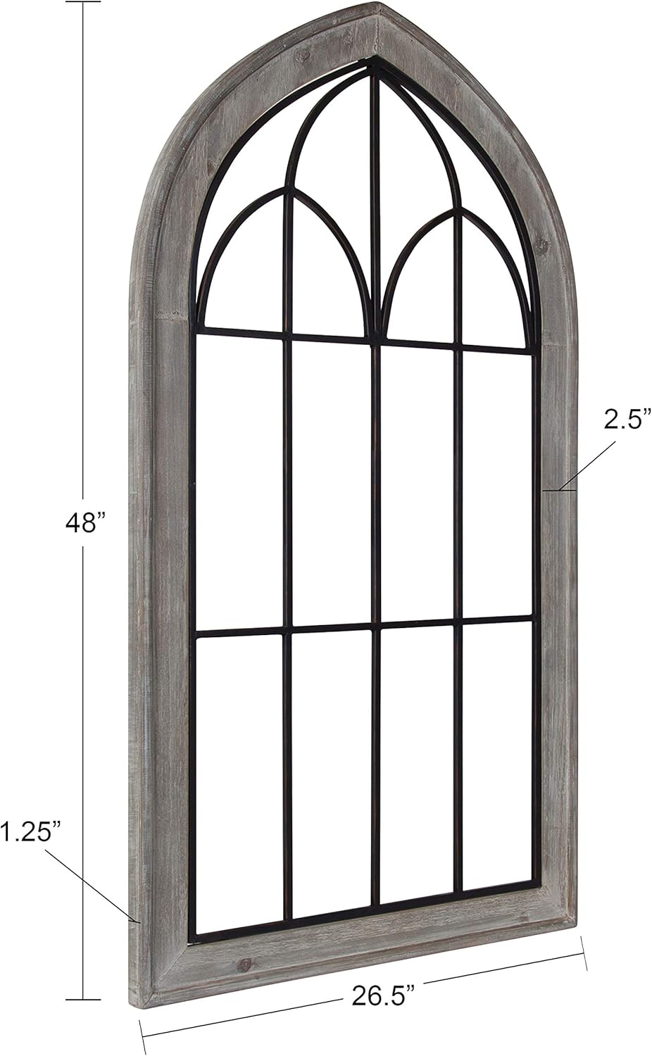 Kate and Laurel Rennell Farmhouse Wall Plaque 265 x 48 White Wood and Metal Arched Wall Decor Rustic BrownGrey