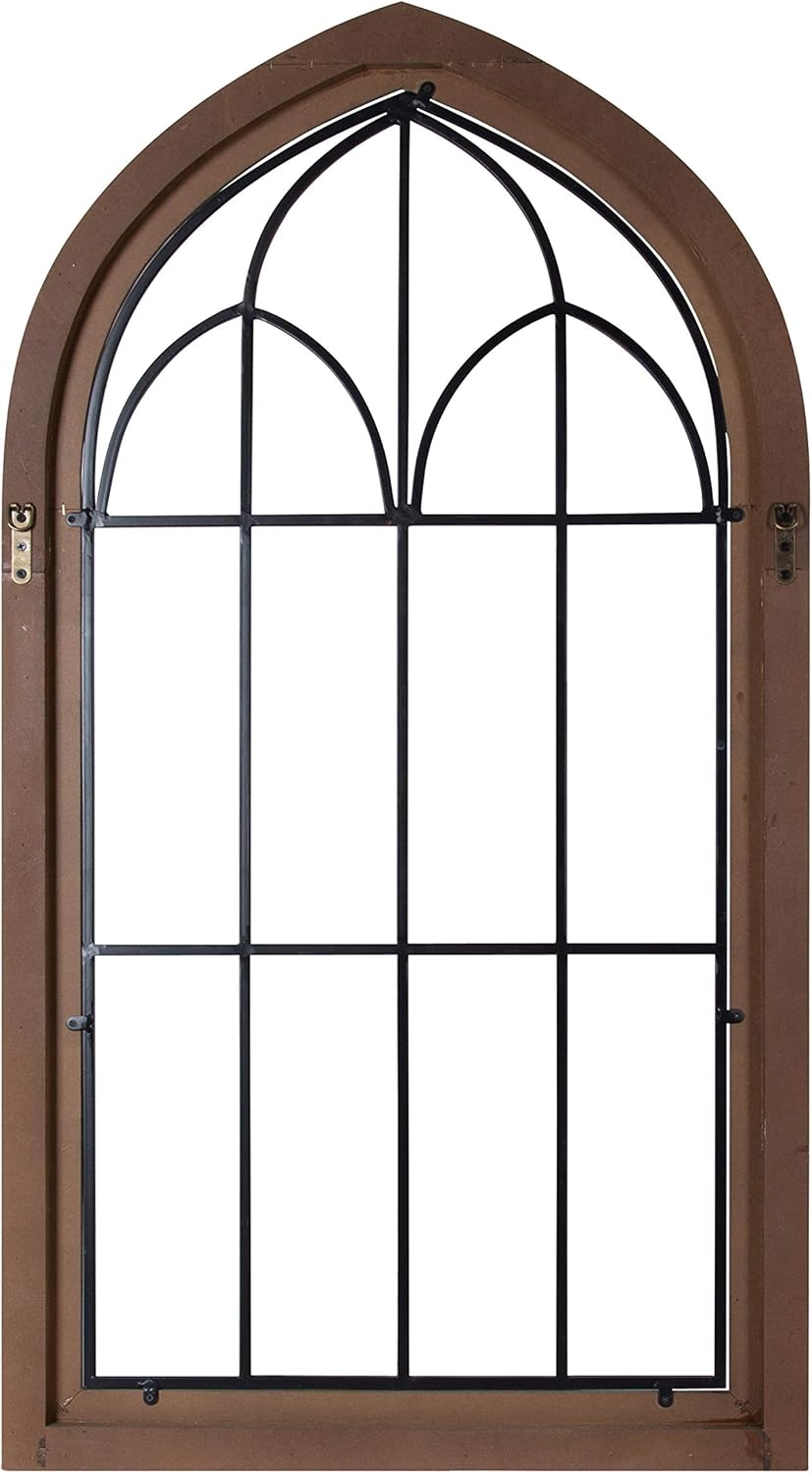 Kate and Laurel Rennell Farmhouse Wall Plaque 265 x 48 White Wood and Metal Arched Wall Decor Rustic BrownGrey