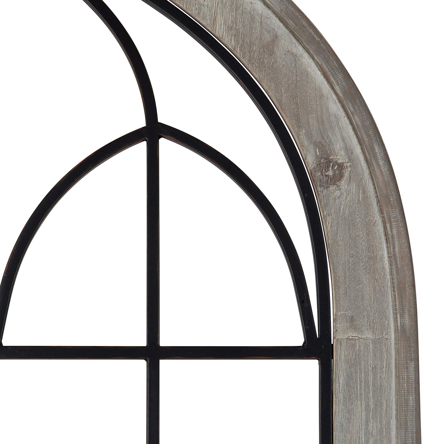 Kate and Laurel Rennell Farmhouse Wall Plaque 265 x 48 White Wood and Metal Arched Wall Decor Rustic BrownGrey