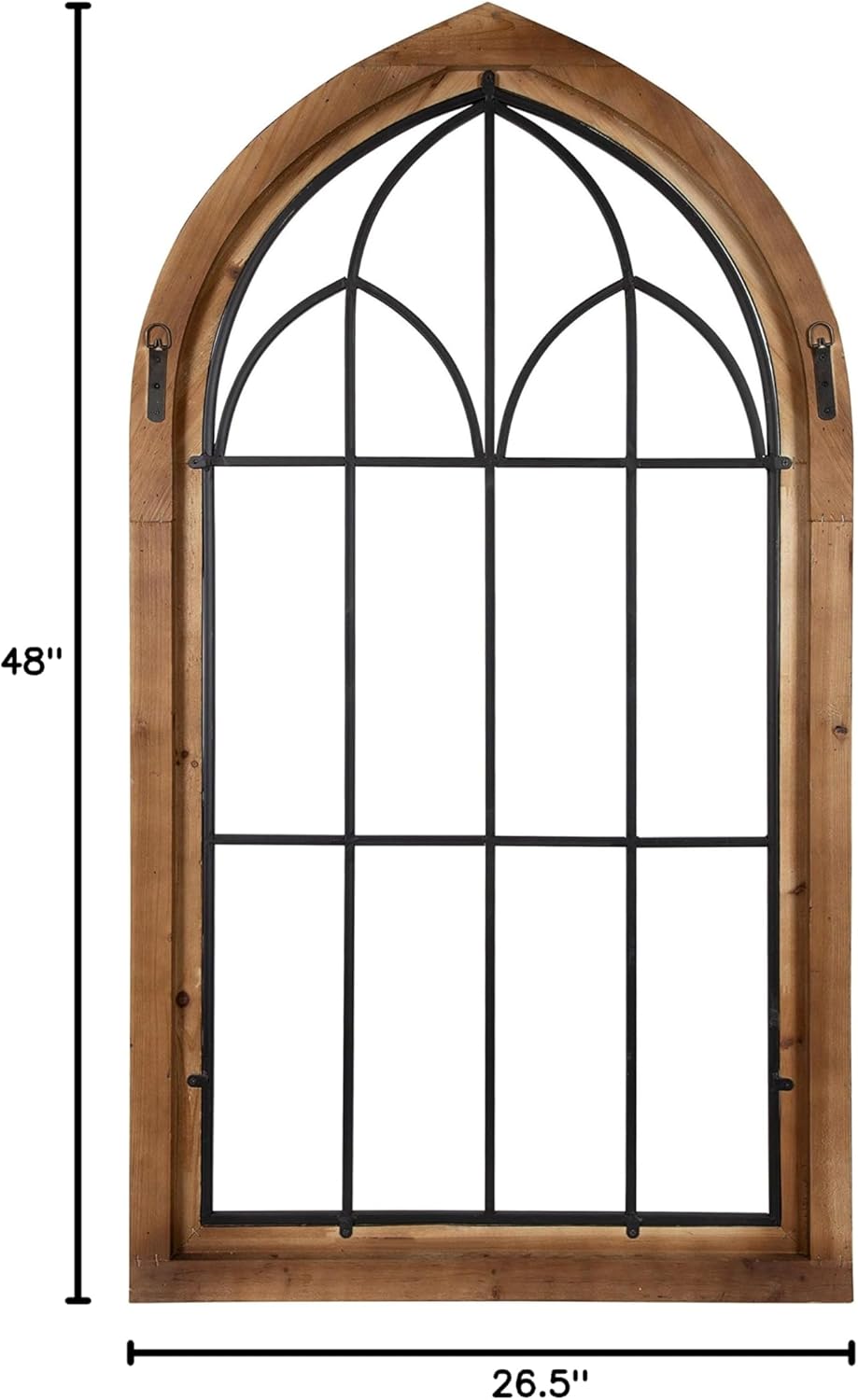 Kate and Laurel Rennell Farmhouse Wall Plaque 265 x 48 White Wood and Metal Arched Wall Decor Rustic BrownRustic Brown