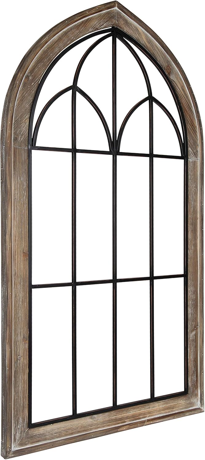 Kate and Laurel Rennell Farmhouse Wall Plaque 265 x 48 White Wood and Metal Arched Wall Decor Rustic BrownRustic Brown