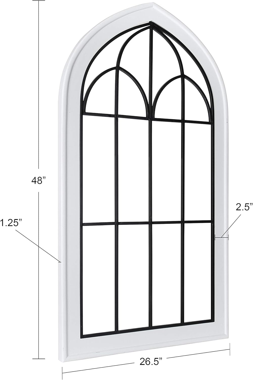 Kate and Laurel Rennell Farmhouse Wall Plaque 265 x 48 White Wood and Metal Arched Wall Decor Rustic BrownWhite