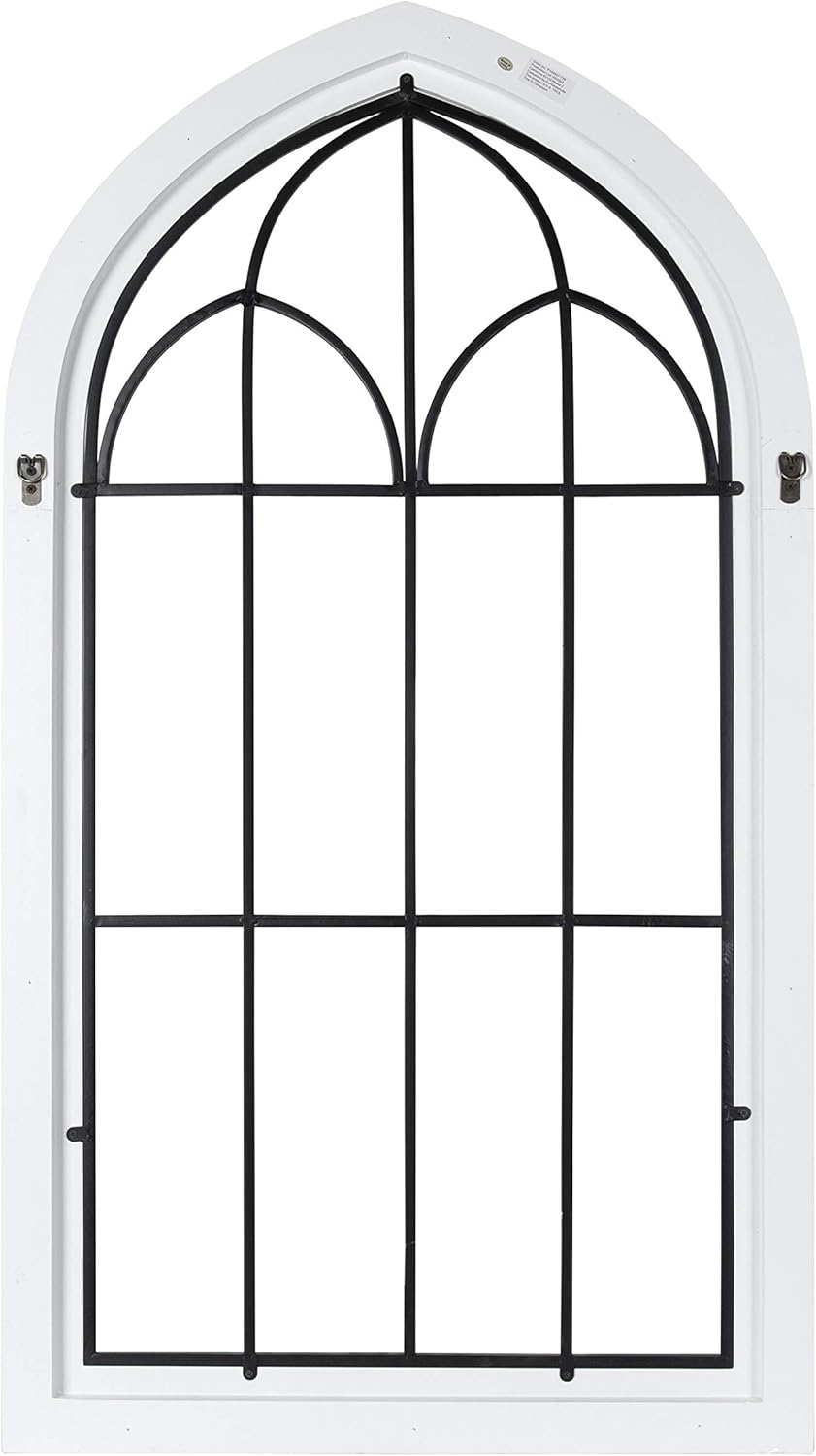 Kate and Laurel Rennell Farmhouse Wall Plaque 265 x 48 White Wood and Metal Arched Wall Decor Rustic BrownWhite