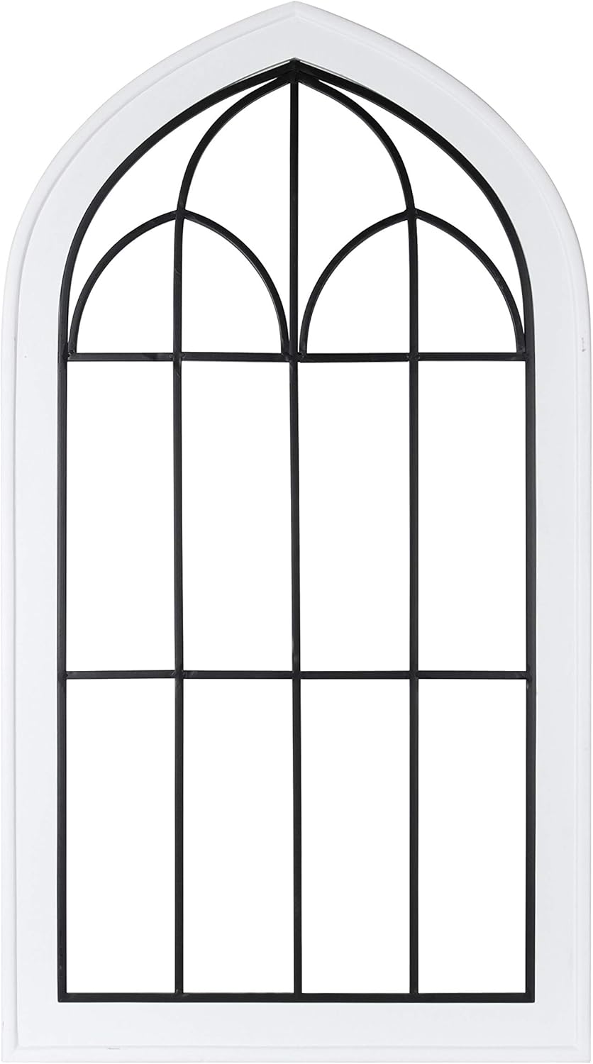 Kate and Laurel Rennell Farmhouse Wall Plaque 265 x 48 White Wood and Metal Arched Wall Decor Rustic BrownWhite
