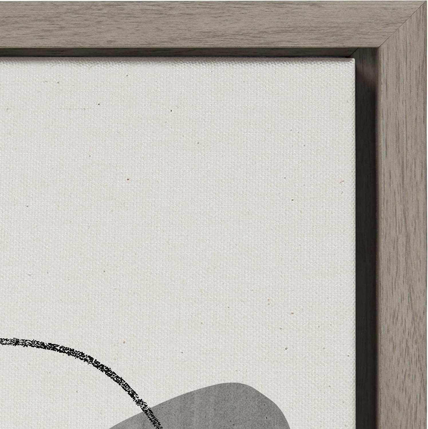 Kate and Laurel Sylvie Abstract Rocks Framed Linen Textured Canvas Wall Art Set by Teju Reval of SnazzyHues 2 Piece 18x24 Natural Black and White Abstract Print for WallGray