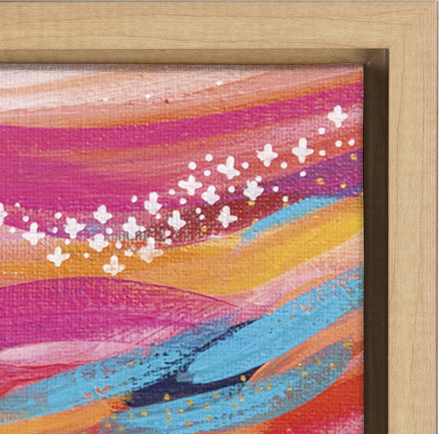 Kate and Laurel Sylvie Brush Strokes 90 Framed Canvas Wall Art by Jessi Raulet of EttaveeNatural