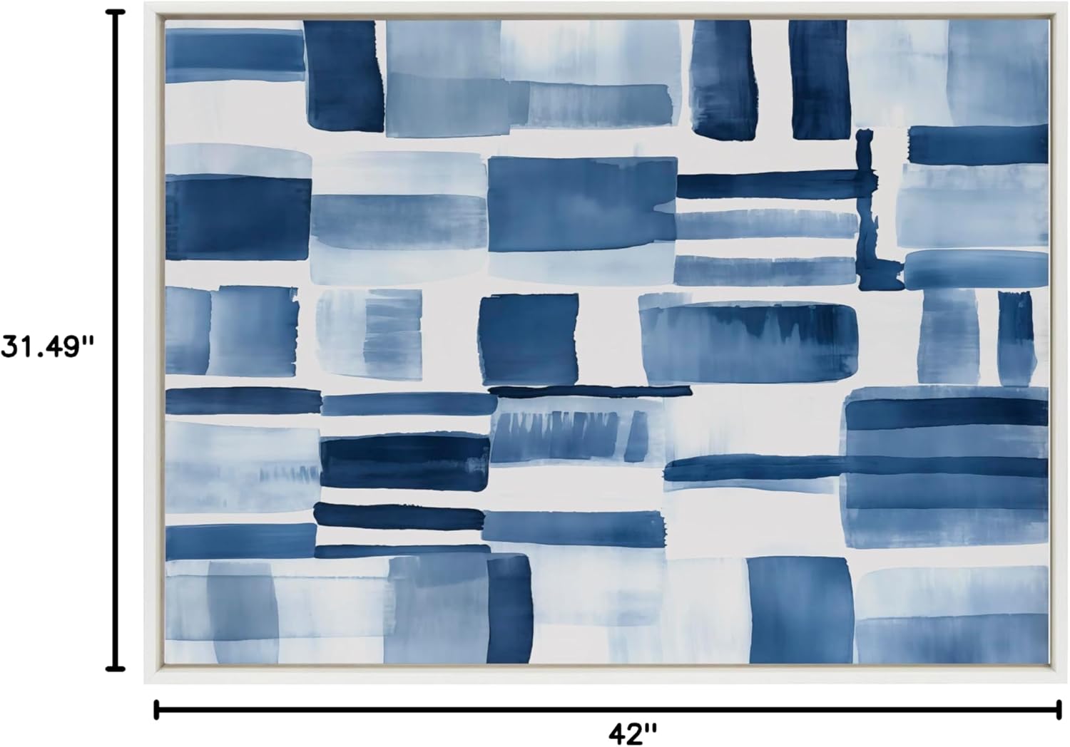 Kate and Laurel Sylvie Coastal Abstract Framed Canvas Wall Art by Amy Lighthall 315x415 White Modern Abstract Blue Art for WallWhite
