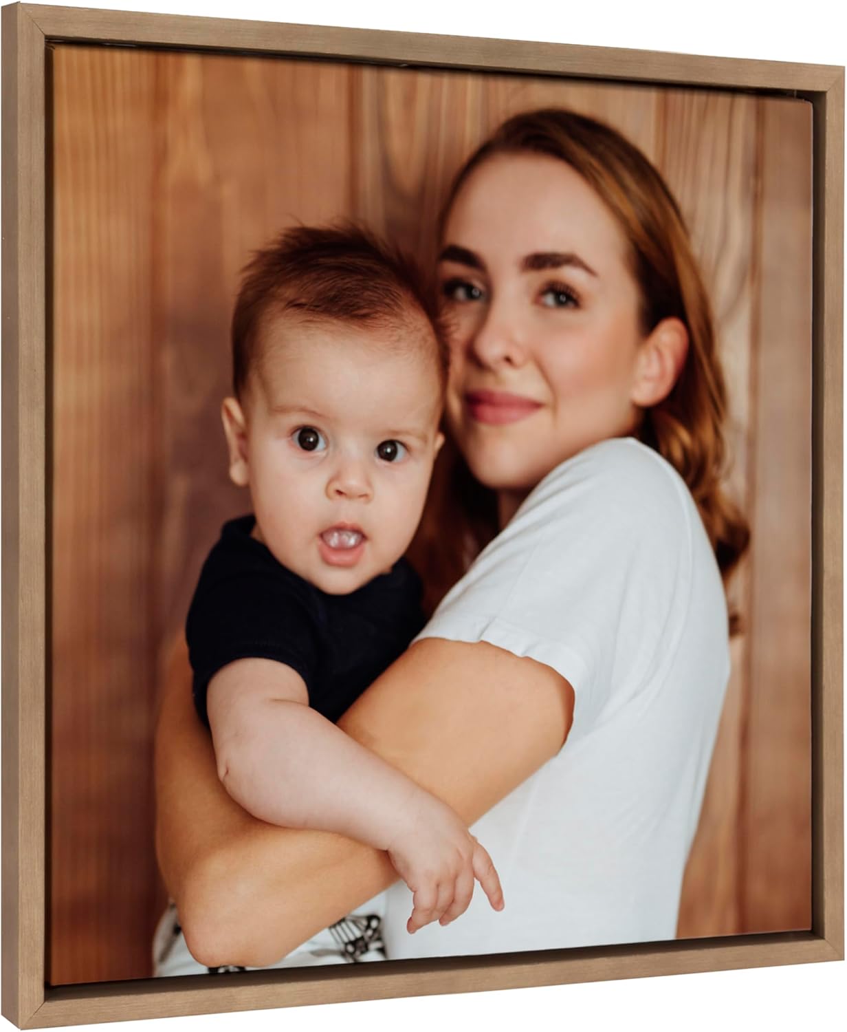 Kate and Laurel Sylvie Custom Printed Framed Canvas Wall Art 33x23 Dark Gray Personal Canvas Print with Your Photos for Bedroom or Living Room Gallery Wall Decor  Printed and Hand Framed in the USAGold