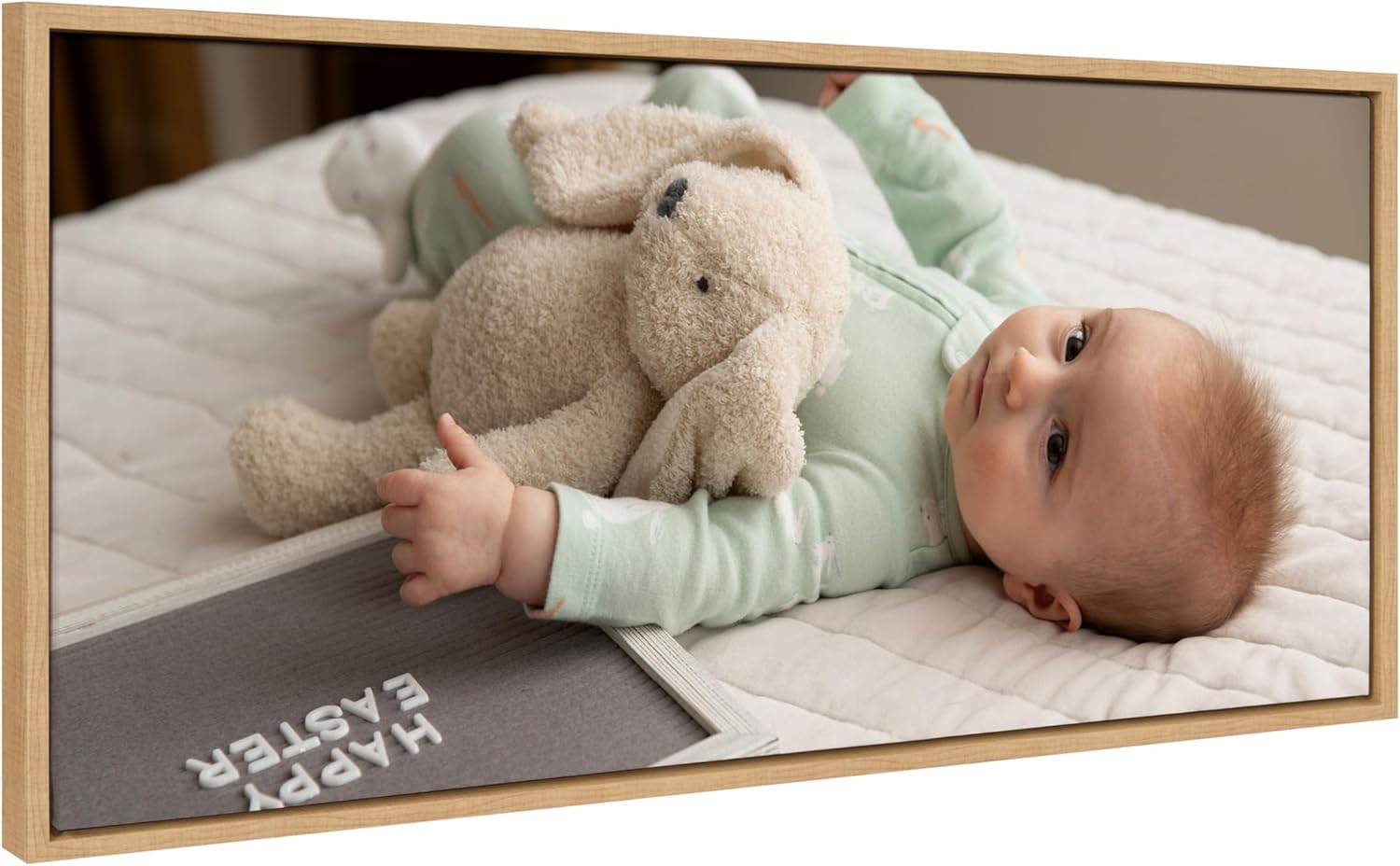 Kate and Laurel Sylvie Custom Printed Framed Canvas Wall Art 33x23 Dark Gray Personal Canvas Print with Your Photos for Bedroom or Living Room Gallery Wall Decor  Printed and Hand Framed in the USANatural