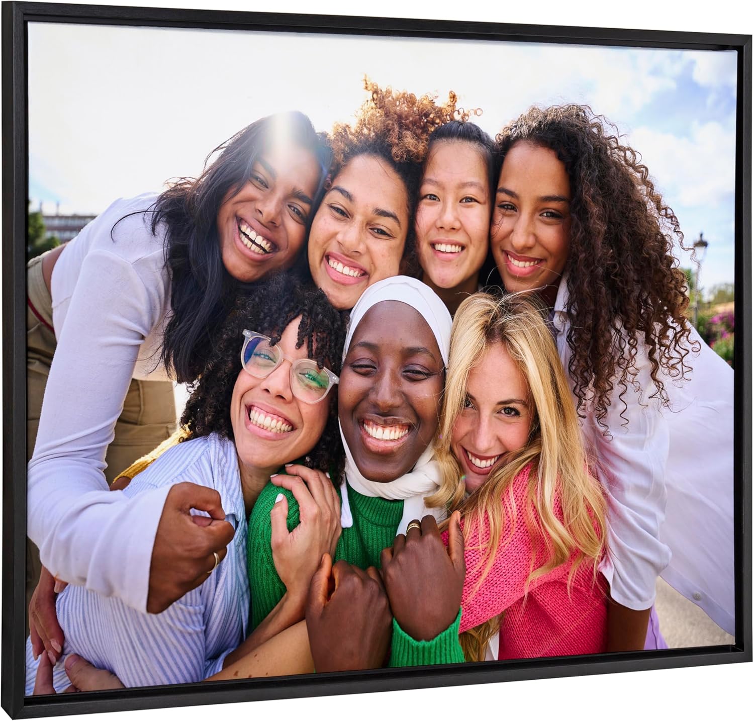 Kate and Laurel Sylvie Custom Printed Framed Canvas Wall Art 33x23 Dark Gray Personal Canvas Print with Your Photos for Bedroom or Living Room Gallery Wall Decor  Printed and Hand Framed in the USABlack