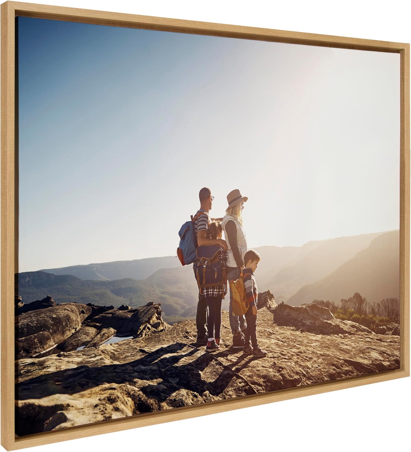 Kate and Laurel Sylvie Custom Printed Framed Canvas Wall Art 33x23 Dark Gray Personal Canvas Print with Your Photos for Bedroom or Living Room Gallery Wall Decor  Printed and Hand Framed in the USANatural