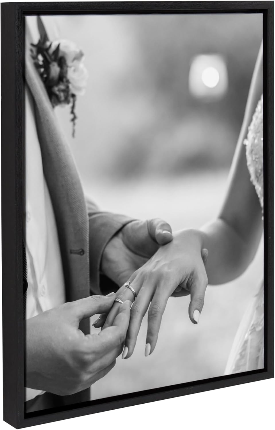 Kate and Laurel Sylvie Custom Printed Framed Canvas Wall Art 33x23 Dark Gray Personal Canvas Print with Your Photos for Bedroom or Living Room Gallery Wall Decor  Printed and Hand Framed in the USABlack