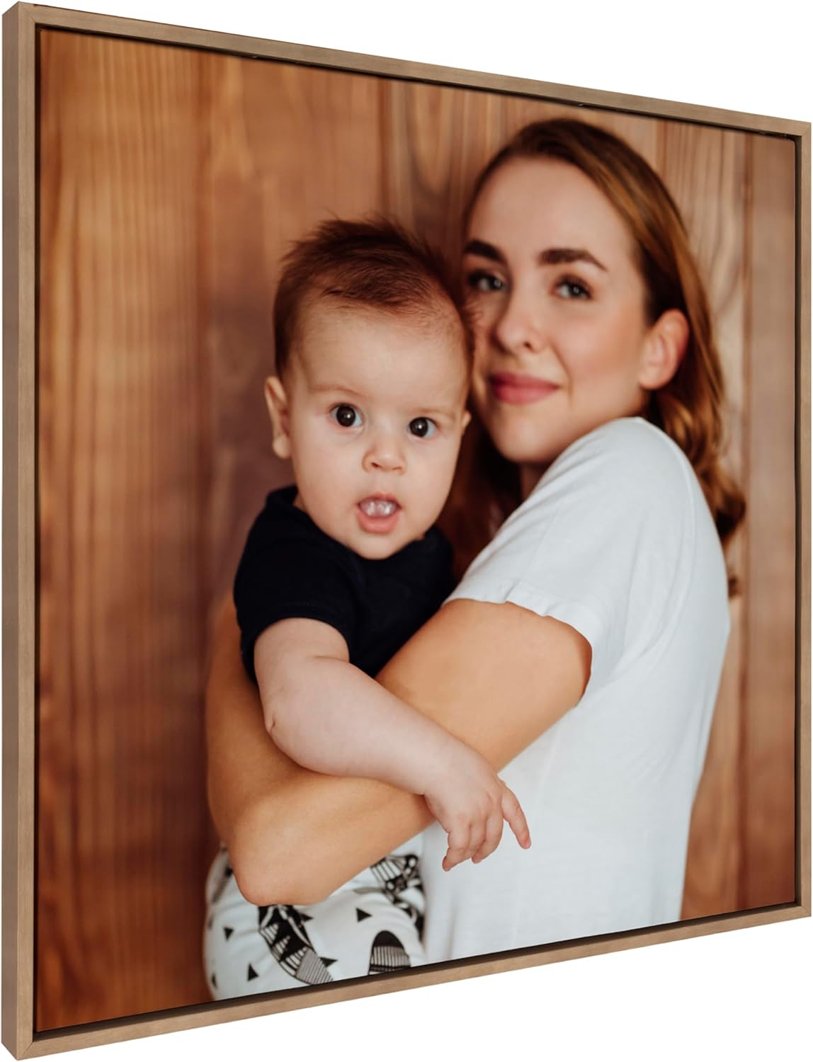 Kate and Laurel Sylvie Custom Printed Framed Canvas Wall Art 33x23 Dark Gray Personal Canvas Print with Your Photos for Bedroom or Living Room Gallery Wall Decor  Printed and Hand Framed in the USAGold