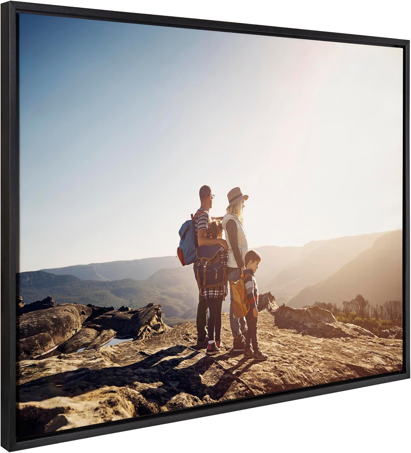 Kate and Laurel Sylvie Custom Printed Framed Canvas Wall Art 33x23 Dark Gray Personal Canvas Print with Your Photos for Bedroom or Living Room Gallery Wall Decor  Printed and Hand Framed in the USABlack