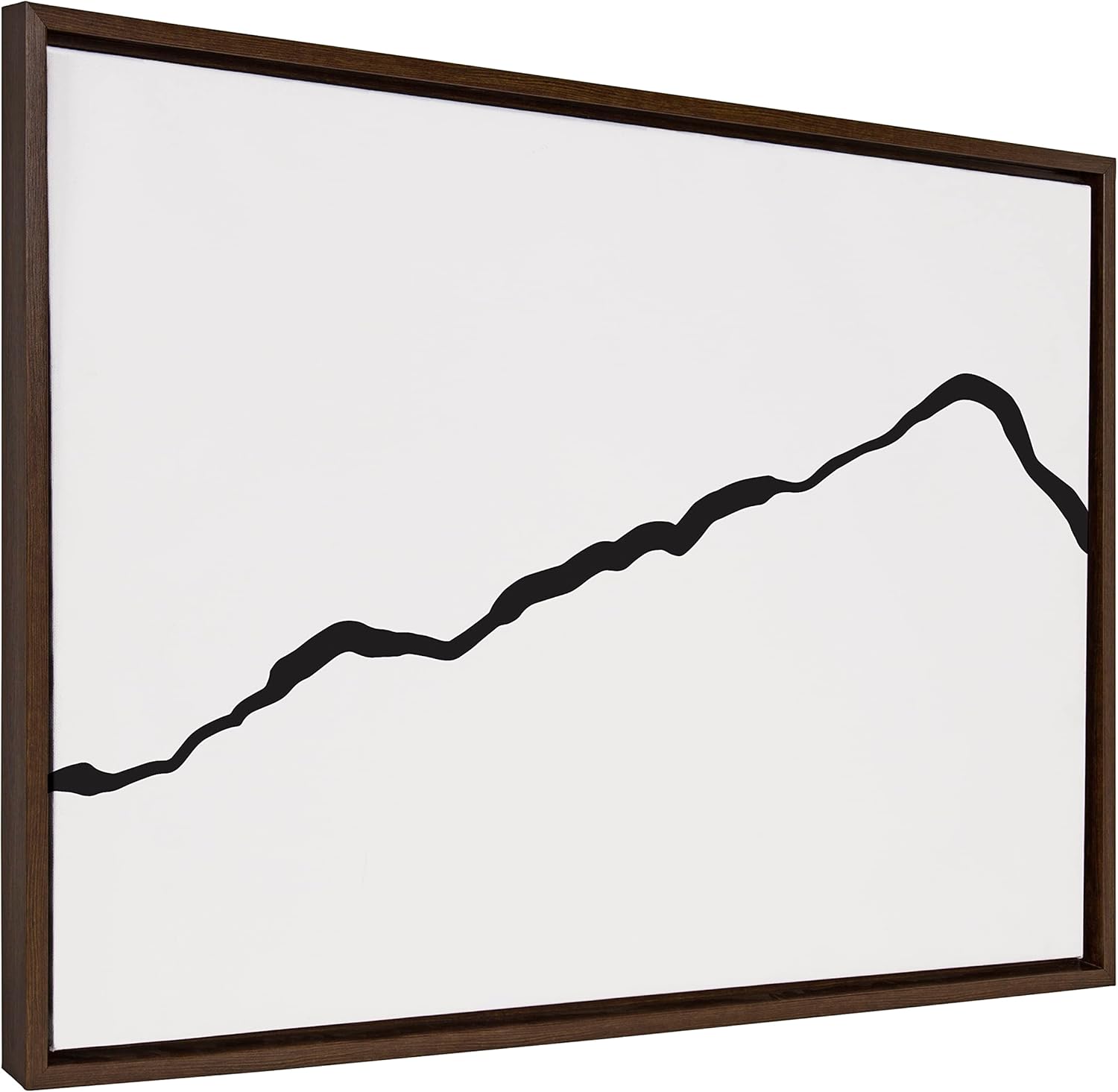 Kate and Laurel Sylvie Elevated Abstract Minimalist Mountain Landscape Framed Canvas Wall Art by The Creative Bunch Studio 18x40 Natural Minimal Mountainous Landscape Art for WallBrown
