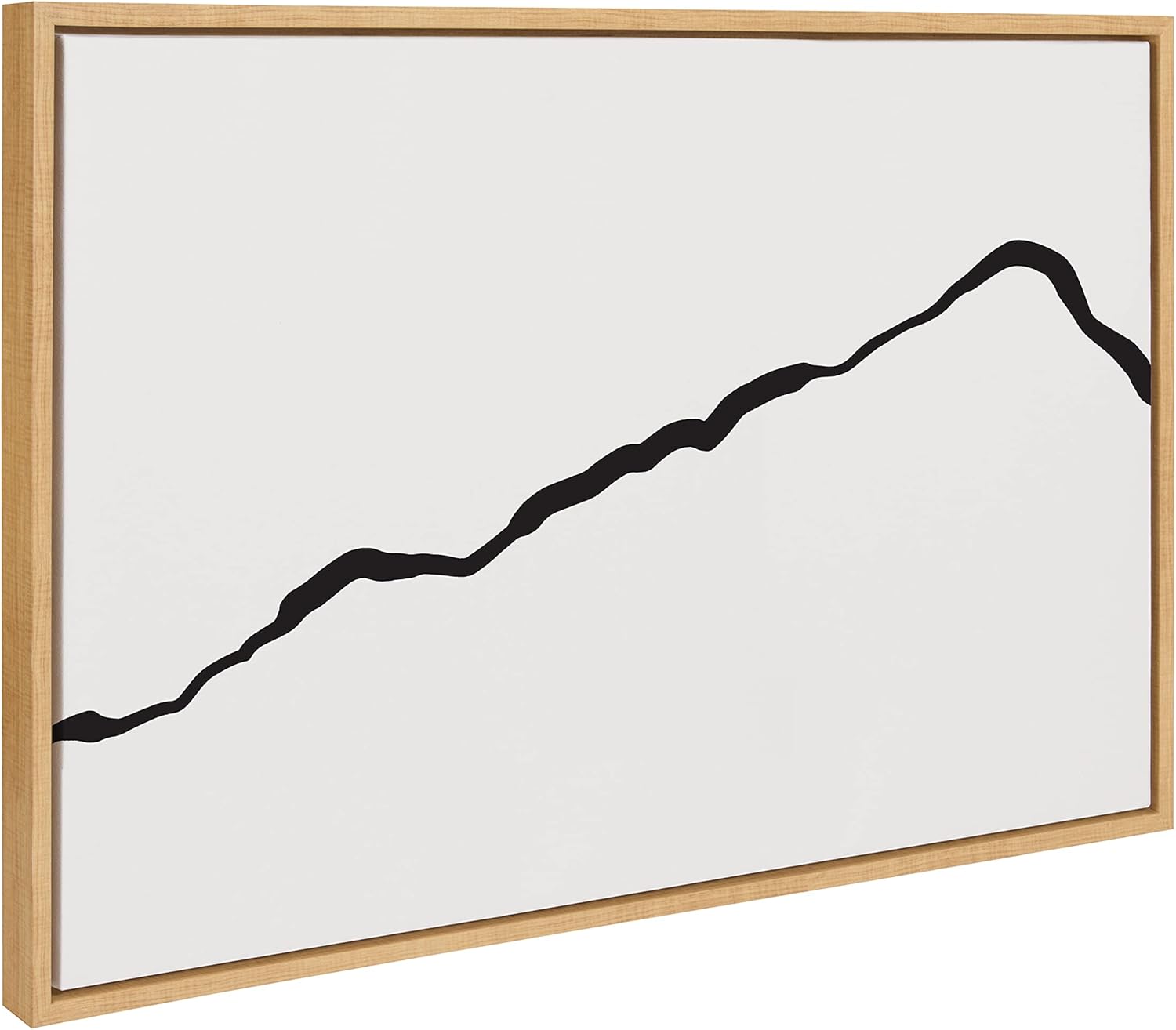 Kate and Laurel Sylvie Elevated Abstract Minimalist Mountain Landscape Framed Canvas Wall Art by The Creative Bunch Studio 18x40 Natural Minimal Mountainous Landscape Art for WallNatural