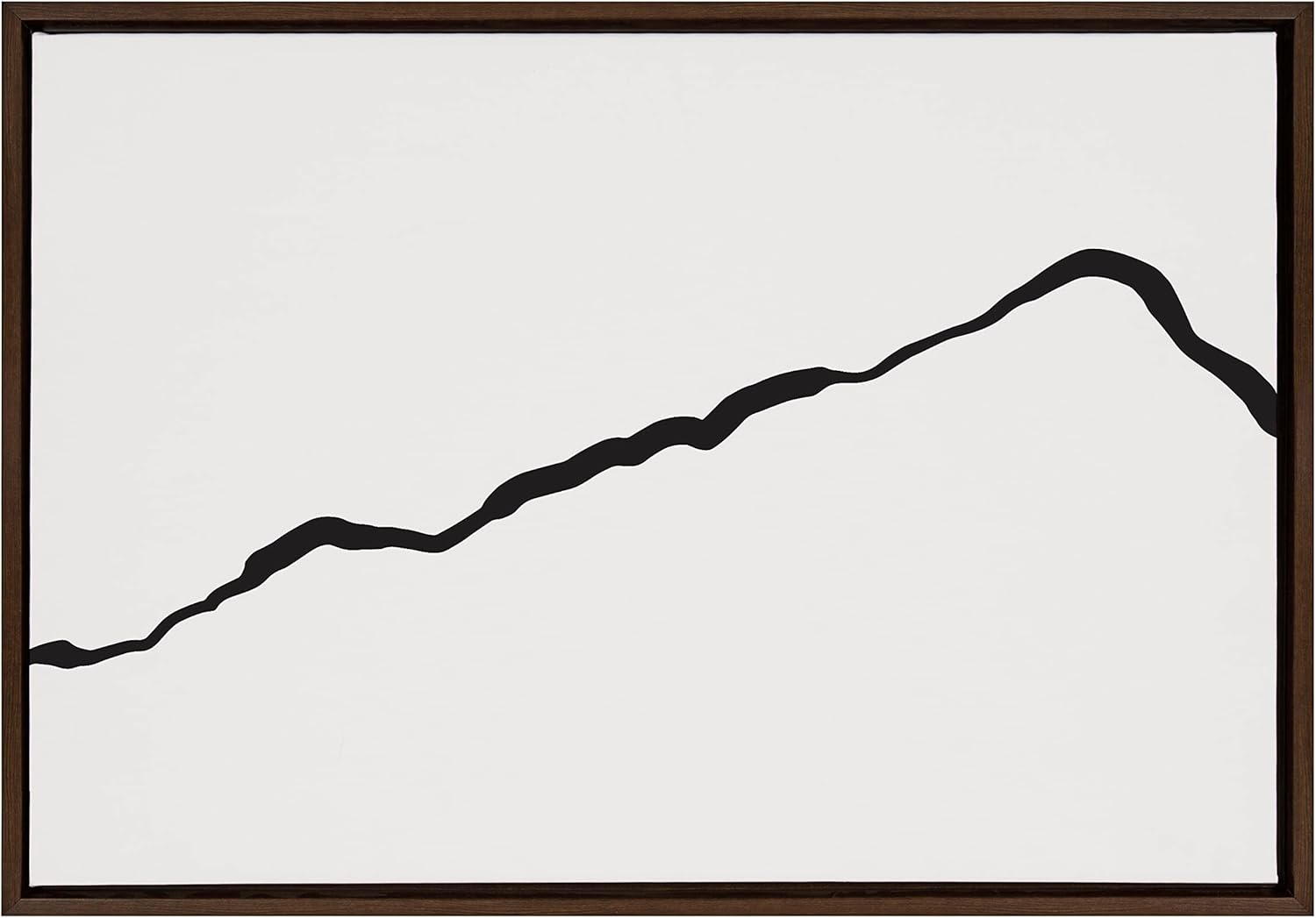 Kate and Laurel Sylvie Elevated Abstract Minimalist Mountain Landscape Framed Canvas Wall Art by The Creative Bunch Studio 18x40 Natural Minimal Mountainous Landscape Art for WallBrown