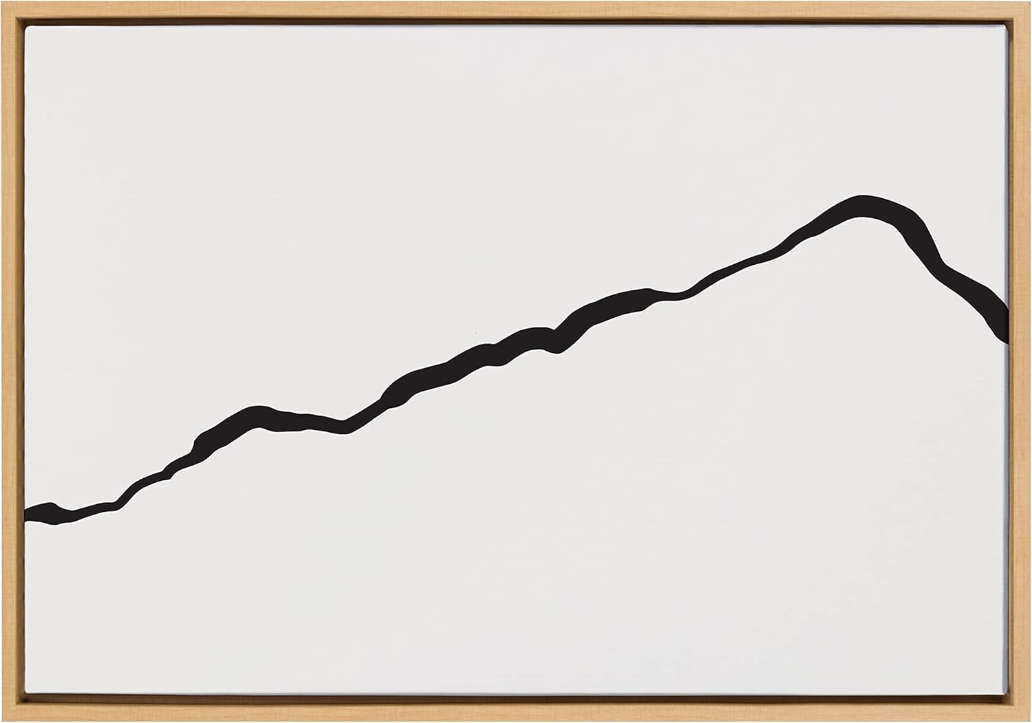 Kate and Laurel Sylvie Elevated Abstract Minimalist Mountain Landscape Framed Canvas Wall Art by The Creative Bunch Studio 18x40 Natural Minimal Mountainous Landscape Art for WallNatural