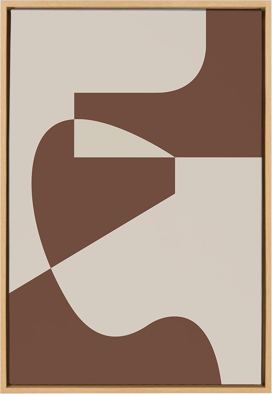 Kate and Laurel Sylvie Eye Catching Sleek Abstract 4 Brown and Beige Framed Canvas Wall Art by The Creative Bunch Studio 23x33 Natural Modern Contemporary Line Art Wall Decor