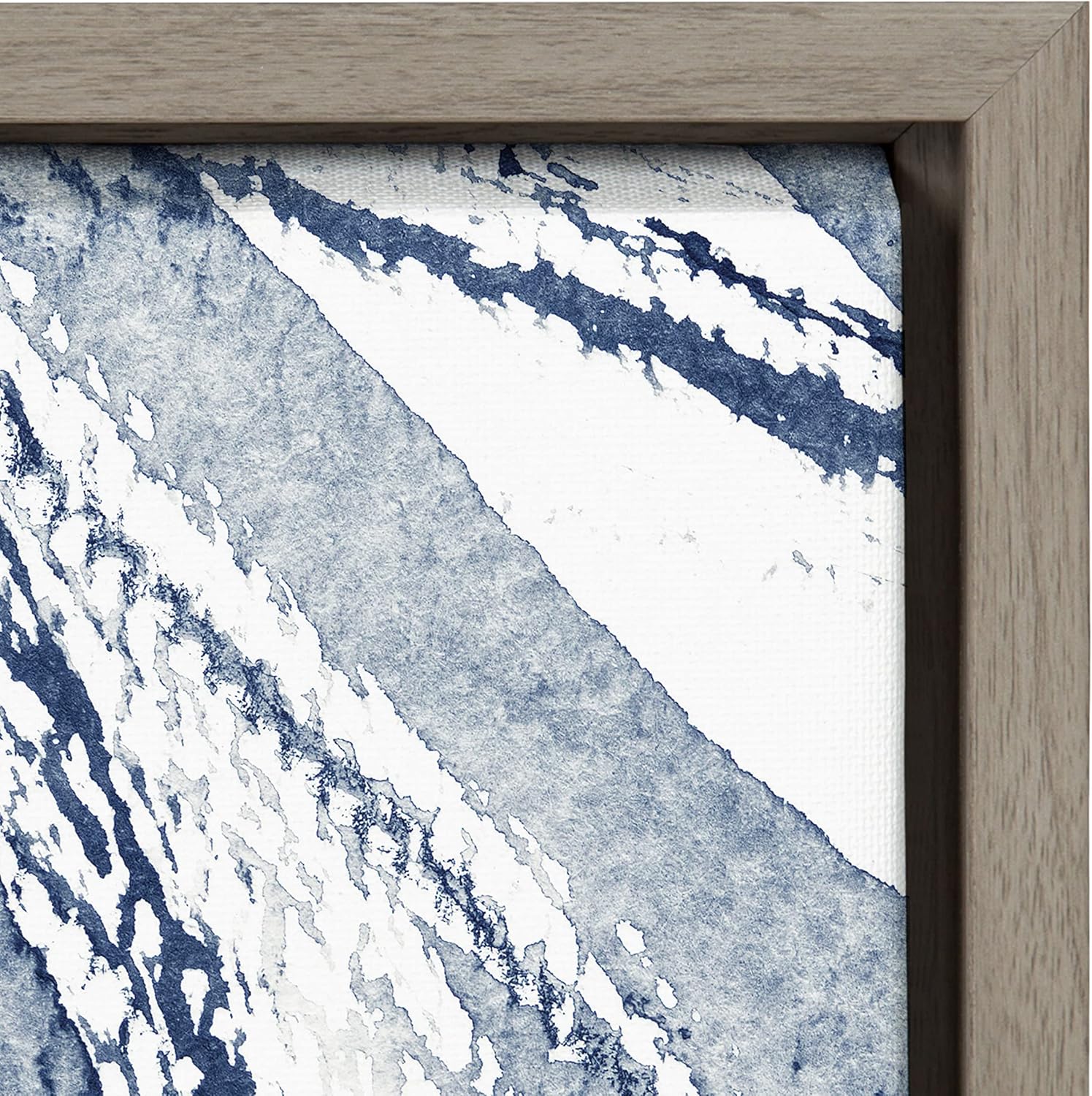 Kate and Laurel Sylvie Indigo Watercolor Framed Canvas Wall Art by Amy Peterson Art Studio 23x33 Gray Decorative Abstract Art Print for WallGray