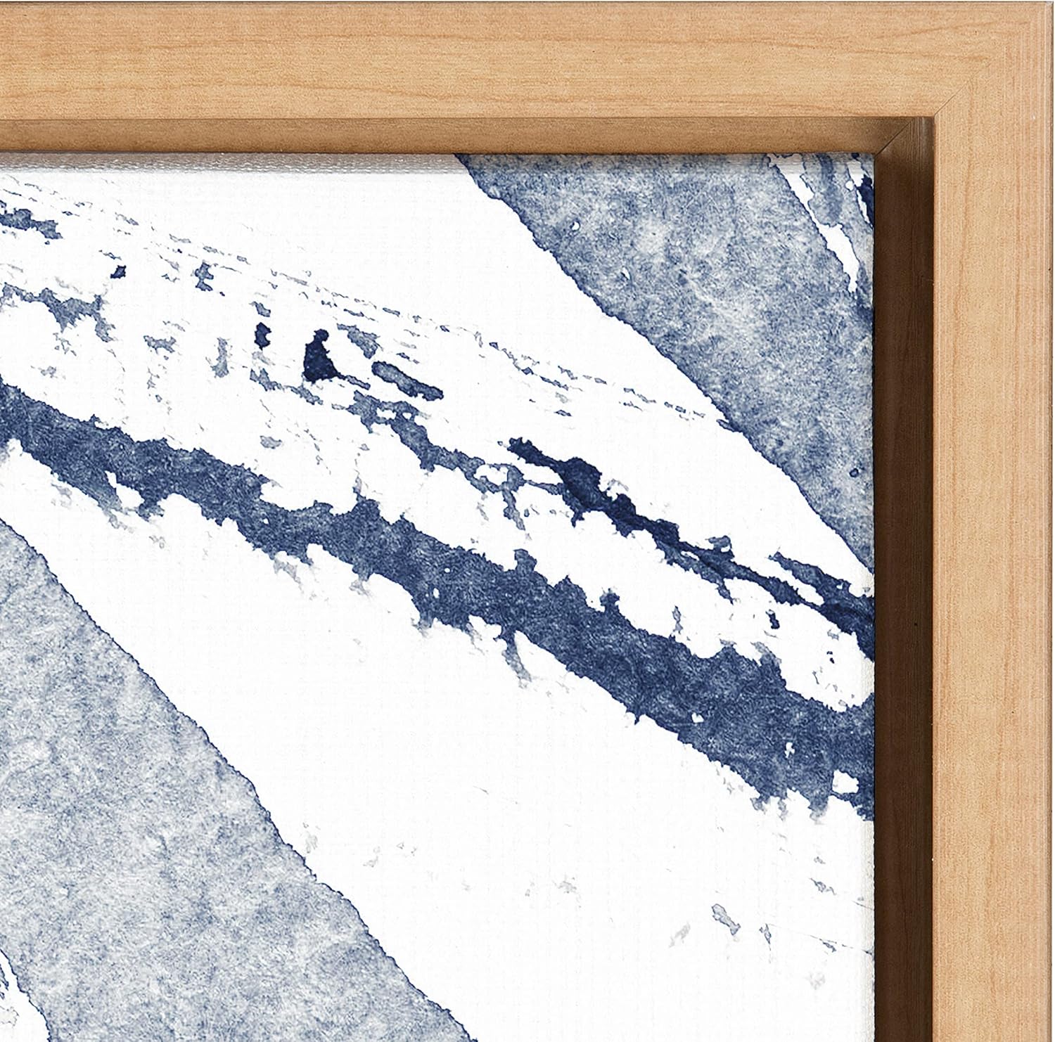 Kate and Laurel Sylvie Indigo Watercolor Framed Canvas Wall Art by Amy Peterson Art Studio 23x33 Gray Decorative Abstract Art Print for WallNatural