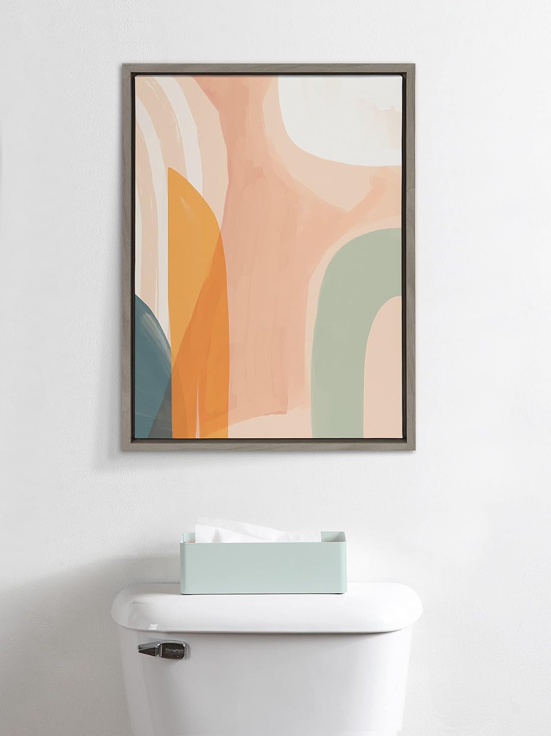 Kate and Laurel Sylvie Sunrise over Marrakesh Framed Canvas Wall Art by Kate Aurelia Holloway 23x33 Natural Decorative Boho Chic Art Print for WallGray