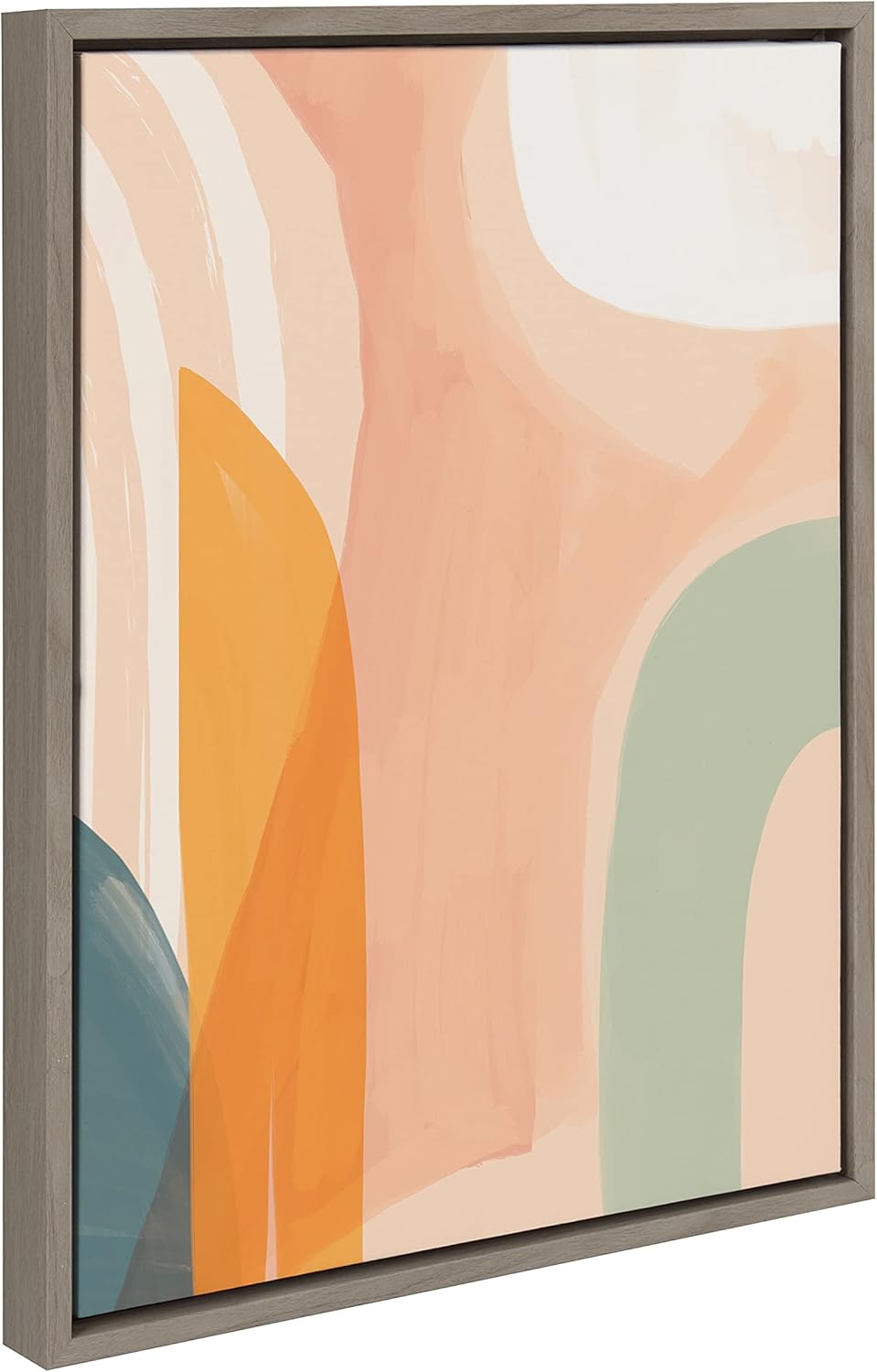 Kate and Laurel Sylvie Sunrise over Marrakesh Framed Canvas Wall Art by Kate Aurelia Holloway 23x33 Natural Decorative Boho Chic Art Print for WallGray