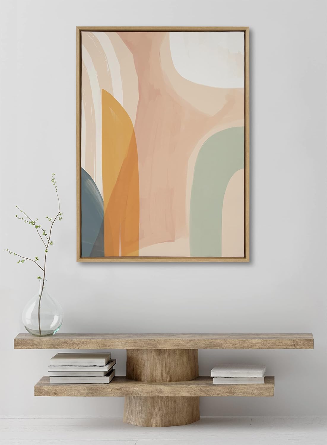 Kate and Laurel Sylvie Sunrise over Marrakesh Framed Canvas Wall Art by Kate Aurelia Holloway 23x33 Natural Decorative Boho Chic Art Print for WallNatural