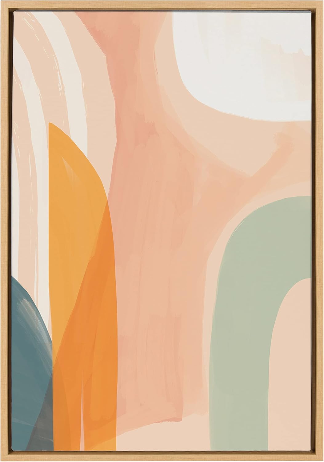 Kate and Laurel Sylvie Sunrise over Marrakesh Framed Canvas Wall Art by Kate Aurelia Holloway 23x33 Natural Decorative Boho Chic Art Print for WallNatural
