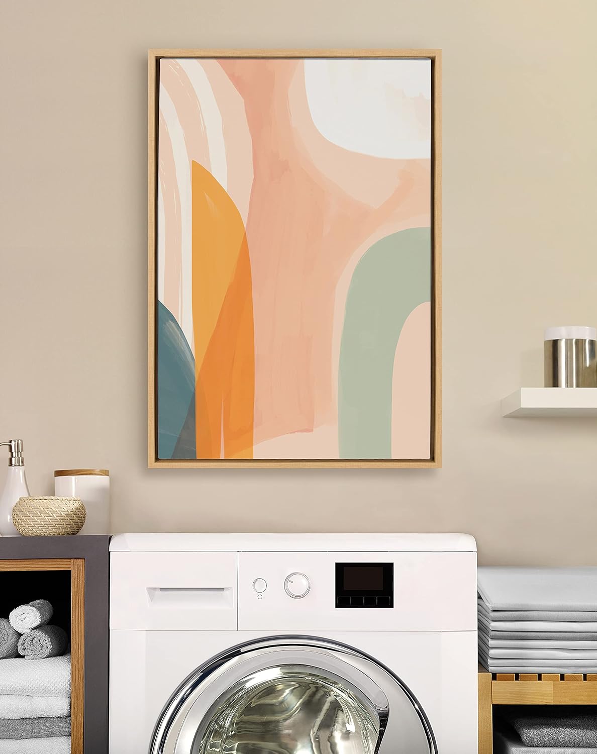 Kate and Laurel Sylvie Sunrise over Marrakesh Framed Canvas Wall Art by Kate Aurelia Holloway 23x33 Natural Decorative Boho Chic Art Print for WallNatural