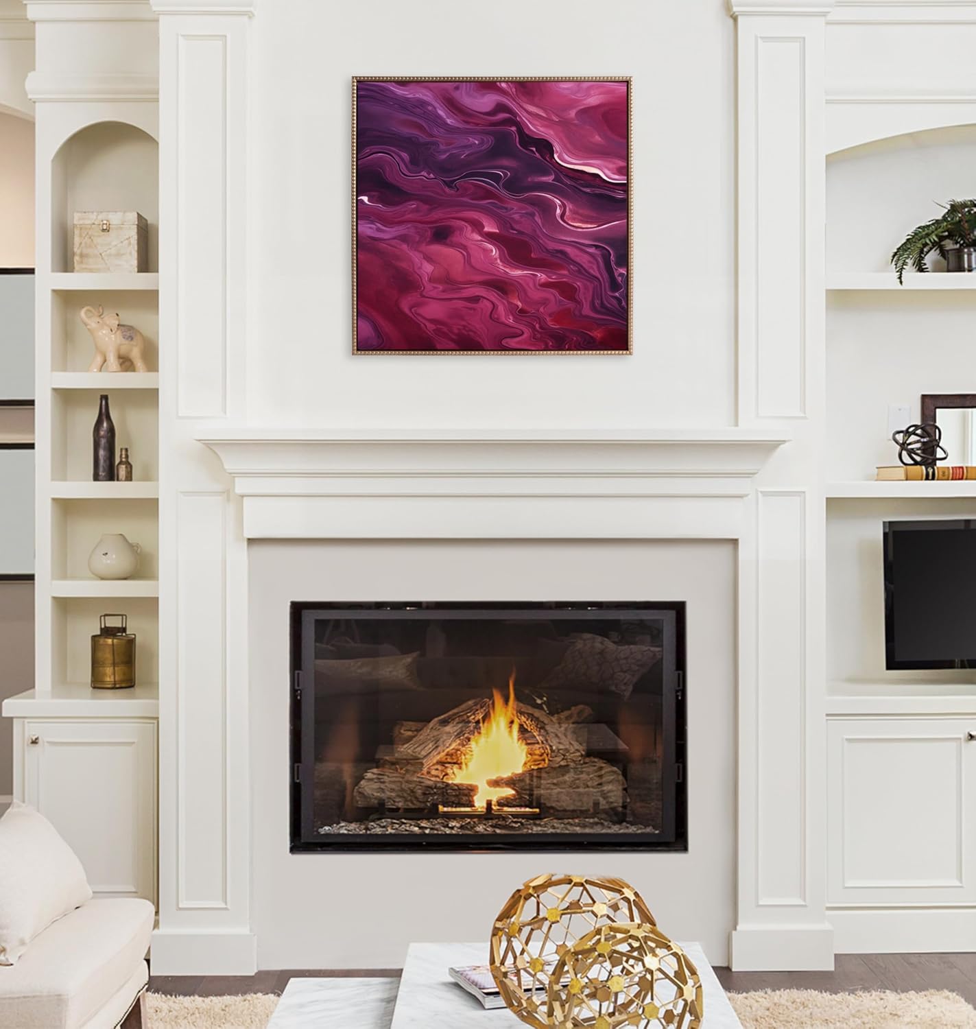Kate and Laurel Sylvie Tonal Abstract Comforting Sage Emerald Forest Green Landscape Framed Canvas Wall Art by The Creative Bunch Studio 30x30 Natural Modern Abstract Landscape Art for WallGold