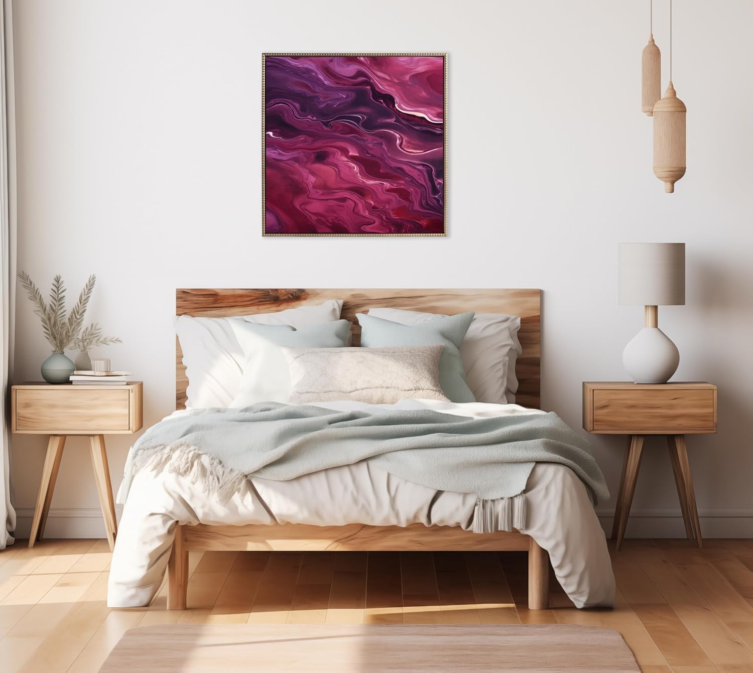 Kate and Laurel Sylvie Tonal Abstract Comforting Sage Emerald Forest Green Landscape Framed Canvas Wall Art by The Creative Bunch Studio 30x30 Natural Modern Abstract Landscape Art for WallGold