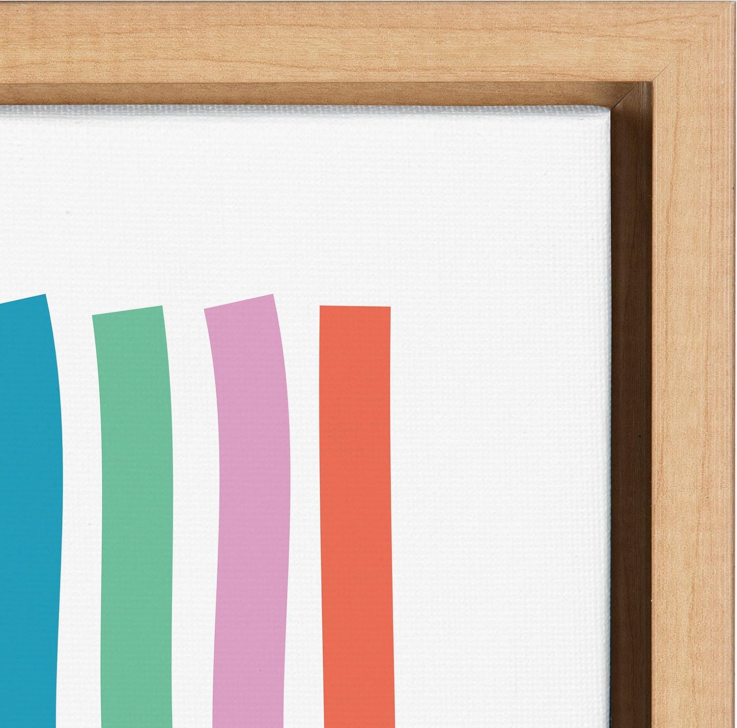 Kate and Laurel Sylvie Whimsical Lines Framed Canvas Wall Art by Apricot and Birch 30x30 Natural Colorful Abstract Decor for Wall