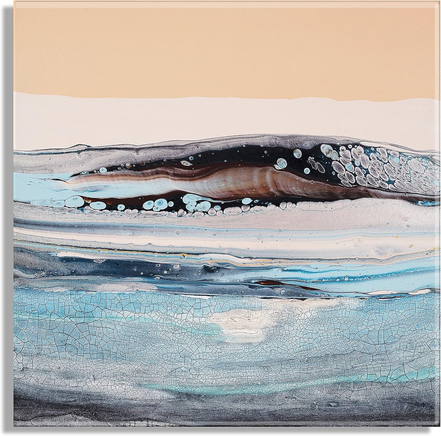 Kate and Laurel x Xizhou Xie Collaboration Glacier Park Frameless Floating Acrylic Art 23x23 Modern Abstract Bright Landscape Art for Wall