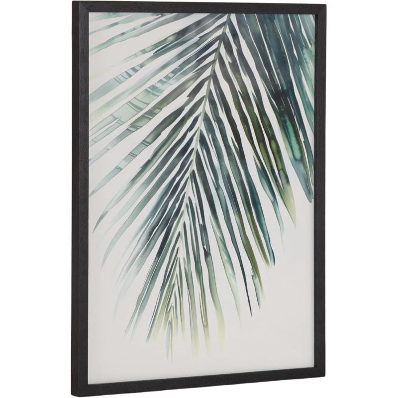 Kate and Laurel Abstract Coastal Blue Coral Framed Wall Art by The Creative Bunch Studio 12x16 Gold Modern Soft Beach Art for WallBlack  Palm