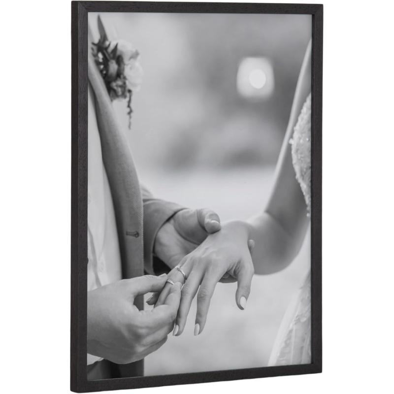 Kate and Laurel Custom Printed Framed Wall Art 20x16 Gold Personalized Wall Print with Your Photos for Bedroom or Living Room Gallery Wall Decor  Customizable Photo PrintsBlack