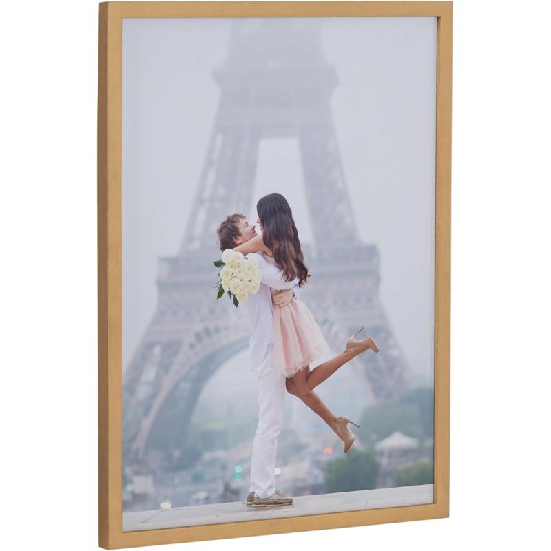 Kate and Laurel Custom Printed Framed Wall Art 20x16 Gold Personalized Wall Print with Your Photos for Bedroom or Living Room Gallery Wall Decor  Customizable Photo PrintsGold