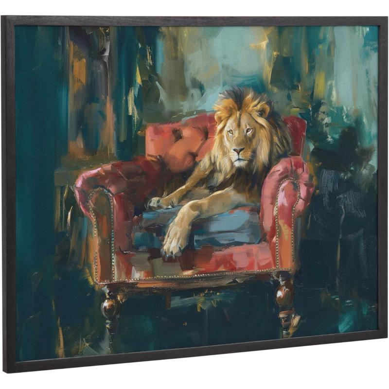 Kate and Laurel Cute Deer Wearing Glasses Framed Wall Art by The Creative Bunch Studio 12x16 Black Adorable Animal Art for WallBlack  Lion Jewel Tones