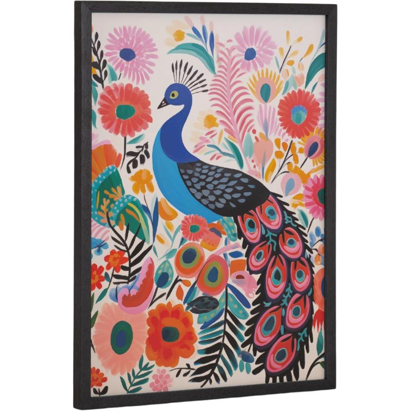 Kate and Laurel Cute Deer Wearing Glasses Framed Wall Art by The Creative Bunch Studio 12x16 Black Adorable Animal Art for WallBlack  Peacock