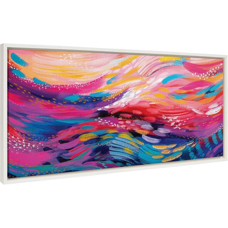 Kate and Laurel Sylvie Brush Strokes 90 Framed Canvas Wall Art by Jessi Raulet of EttaveeWhite