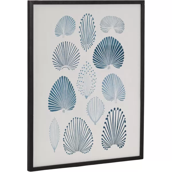 Kate and Laurel Abstract Coastal Blue Coral Framed Wall Art by The Creative Bunch Studio 12x16 Gold Modern Soft Beach Art for WallBlack  Blue Coral