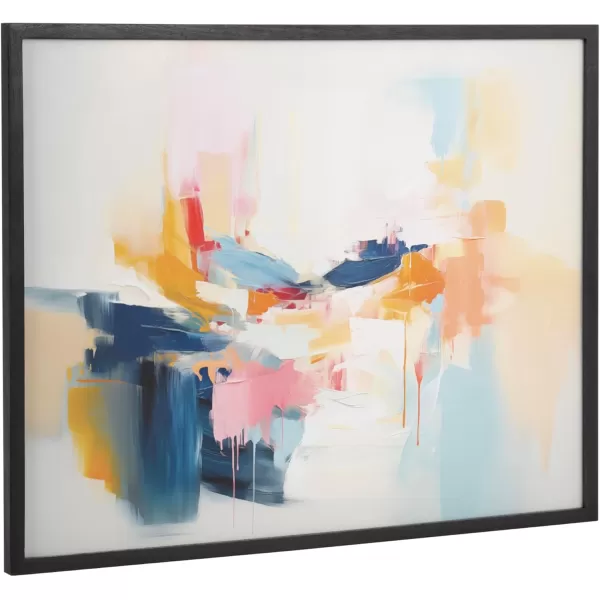 Kate and Laurel Abstract Coastal Blue Coral Framed Wall Art by The Creative Bunch Studio 12x16 Gold Modern Soft Beach Art for WallBlack  Elegant Coast